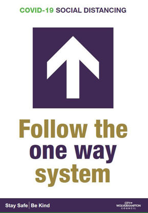 Picture of COVID Follow the One Way System Sign