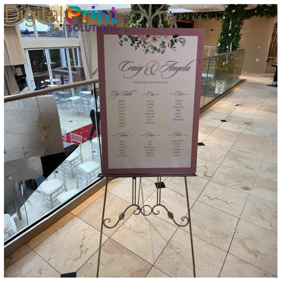 Digital Print Solutions. Table Plan Boards