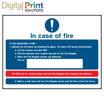 Picture of IN CASE OF FIRE TEMPLATE