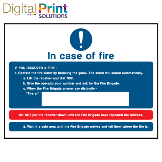 Picture of IN CASE OF FIRE TEMPLATE