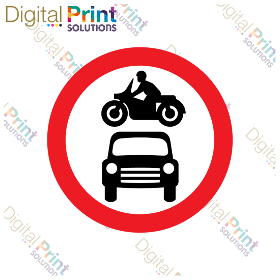 Picture of all motor vehicles prohibited